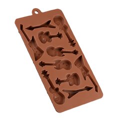 10-cavity Base Guitar Silicone Cake Bread Chocolate Fondant Jelly Candy Baking Mould Craft Mold