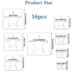 16 Pieces Large Star Shape, Star Shape Stencils in Differents ...