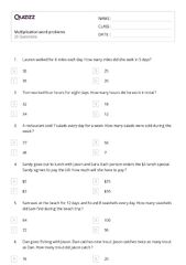 50+ Multi-Digit Multiplication Word Problems worksheets for 2nd ...