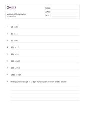 50+ Multi-Digit Multiplication Word Problems worksheets for 6th ...