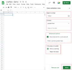 How to Use Data Validation in Google Sheets | LiveFlow