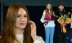 Karen Gillan shows off her quirky sense of style in a cat jumper ...