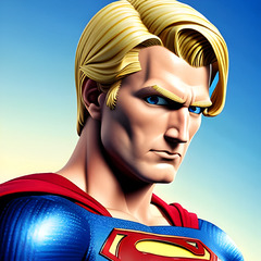 lander, superman with blond hair, blue eyes, character, from ...