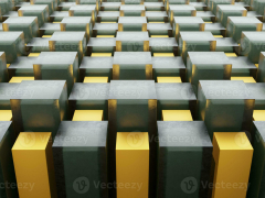 3d render of cube glass and dark green cube inside it geometry ...