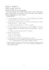 MATH 151 Exam 3: Geometry of Functions and Calculus | Exams ...