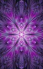 Fractal, flower, abstraction, bright, purple, digital,phone ...