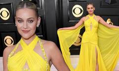 Grammy Awards 2023: Kelsea Ballerini looks sunny in yellow gown on ...