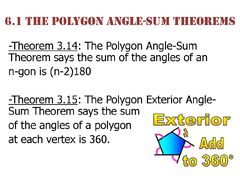 6.1 The Polygon angle-sum theorems - ppt