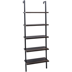 Nathan James Theo 5-Shelf Ladder Bookcase Wood with Metal Frame (Dk Alexander Ladder Bookshelf)