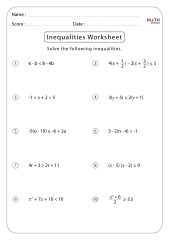 Pre-Algebra Worksheets | Inequalities Worksheets - Worksheets Library