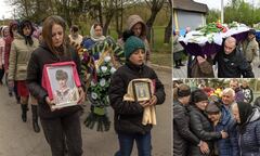 Mourners gather to pay respects for Ukrainian children killed in ...