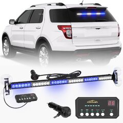 Xridonsen 35 Traffic Advisor Light Bar 144 Led Emergency Warning Flashing Safety Interior Windshield Strobe Lights w/Directional (Xridonsen 2x 18.5 Traffic Advisor Strobe Light Bar 48 Led Amber Emergency Warning Flashing Safety Lights Interior Front/Rear Window w)