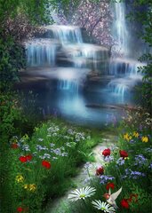 Amazon : AOFOTO ft Garden Waterfall Photography Backdrop ...