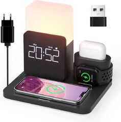 3 in 1 Wireless Charging Station Wireless Charger Alarm Clock with Wireless Charging (COLSUR 3-in-1 Wireless Charging Station)