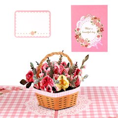 Amazon : evron Pop Up Birthday Cards,Flower Basket Pop Up Card ...