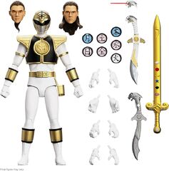 Super7 ULTIMATES! Mighty Morphin Power Rangers White Ranger - 7 ...