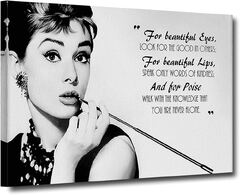 Audrey Hepburn (Audrey Hepburn Breakfast at Tiffany`s Quotes ative Modern (36in x 24in Modern Black ))