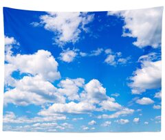 Anlai White Clouds and Light Blue Sky Tapestry Large Backdrop Tapestry for Bedroom Living Room Dor (Blue Sky with Clouds Tapestry)