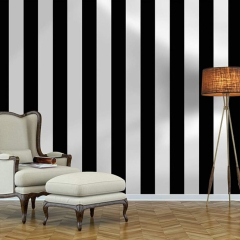 Tempaper Black & White Stripe Removable Peel and Stick (Black and White Striped )