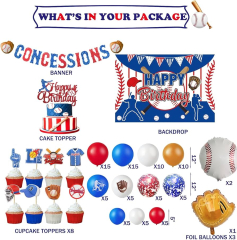 Amazon: Homond Baseball Birthday Party s, Baseball ...