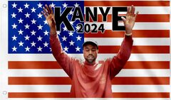 Kanye 2024 Flags Room s Support For Kanye West US President Tapestry Indoor Sign Feet (Kanye 2024 Flag West Tapestry ft Outdoor Indoor,American Flags for Room wall,Cool Dorm Flag with Brass Grommets Vivid Color and Fade Proof)