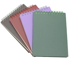 Yansanido Top Bound Spiral Notebook, 4 Pcs 4 Color A6 Thick Plastic Hardc (Top Bound Spiral Notebook, 3 Pcs 3 Color A5 Thick Plastic Hardcover 8mm Ruled Paper 80 Sheets)