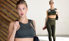 Joy Corrigan showcases her enviable figure in Alo yoga sports bra ...