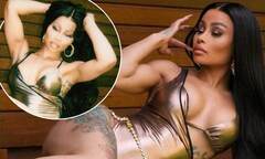 Blac Chyna showcases natural figure as she models gold one-piece ...