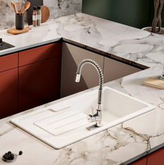 Sanindusa Reno Single Bowl White Ceramic Sinks (Thomas Denby Jarla Single Bowl Ceramic Sink)