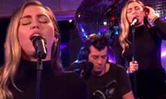 Miley Cyrus (Mark Ronson & Miley Cyrus: No Tears Left To Cry (Ariana Grande cover) in the Live Lounge)