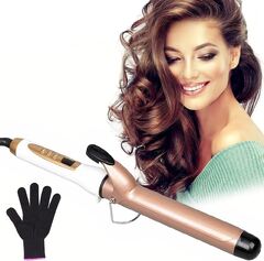 MASHELE 7/8 Curling Iron Professional, 22 mm Ceramic Tourmaline Curl Wand Barrel, Hair Curler Iron 19 mm -38 mm Wave Hair Styling Tools with Non- (1 25mm Wand Hair Curler, Curling Iron With Rack, Super Tourmaline Ceramic Barrel Slim Tongs For Short And Long Hair Adjustable Waver)