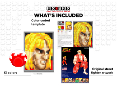 Pix Brix Street Fighter Ii Pixel Puzzle Bricks Ken Build Your Favorite Street Fighter (Street Fighter Chun-Li Pix Brix Kit)