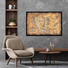 Stop Online The Hobbit/the Lord of The Rings - Movie / (Map of Middle Earth - Limited Dark/Sepia Edition) (Size 36" x 24") ( STOP ONLINE The Hobbit/The Lord of The Rings)