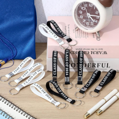 Ecation 50 Pcs Class of 2024 Graduation Keychains Silicone Rubber Keyring Graduation Party Favors Gifts for Student School