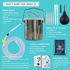 PE Premium Enema Stainless Steel Coffee Enema Bucket Kit Reusable Organic Colonic Kit for Men/Women (PE Premium Enema Stainless Steel Coffee Enema Bucket Kit)