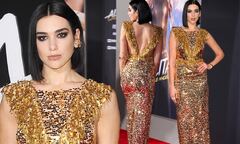 Dua Lipa makes jaws drop donning glittering gold gown to the ...