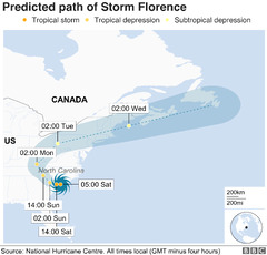 Storm Florence: Warnings of 'catastrophic' flash flooding - BBC News