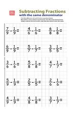 Adding and Subtracting Fractions with Like Denominators worksheet ...