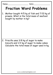 Fraction Word Problems Grade 4 - Worksheet Digital - Worksheets ...