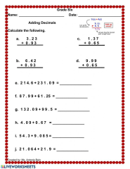 Adding Decimals worksheet | Live Worksheets - Worksheets Library