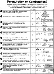 Probability With Permutations And Combinations Worksheet