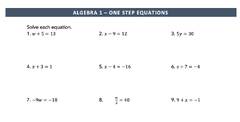 Expressions with 1 variable worksheets | K5 Learning - Worksheets Library