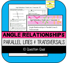 Angle Relationships in Parallel Lines & Transversals Quiz