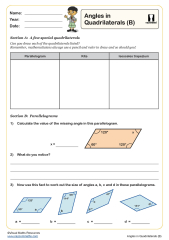 Angles in Quadrilaterals (B) Worksheet | Fun and Engaging Year 6 PDF