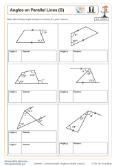 Angles on Parallel Lines (B) Worksheet | able Maths Worksheets