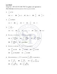 AP Calculus AB & BC TEST ( Applications of Integration) - SAT PREP