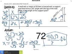 Applying Special Right Triangles | Math, geometry, Triangles