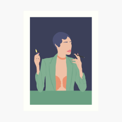 digital illustration - Elisa Bellino - elibellino - woman portrait - Woman smoking |