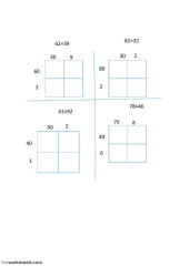 2 Digit by 1 Digit Area Model Multiplication Worksheets ...