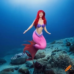 Ariel from the little mermaid swimming underwater and singing to ...